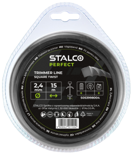 Żyłka tnąca kwadratowa Square Twist 2,4mm x 90m Stalco GARDEN S053998014