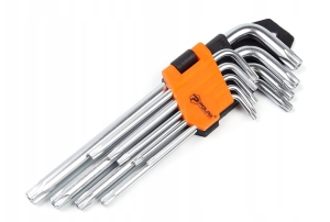 Zestaw kluczy imbusowych TORX 9szt T10-T50 długie POLAX 25-008 
