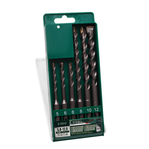Wiertła do betonu SDS  5,0-12,0mm 6 elementów Stalco S-26512