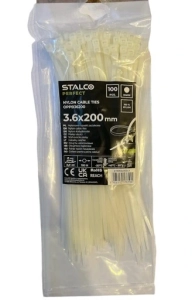 Opaski nylonowe białe 3,6x200 Stalco OPPB36200 