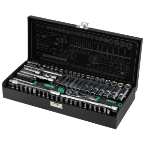 Zestaw kluczy nasadowych 67el 1/4" metalowe pudełko Stalco S-54016 