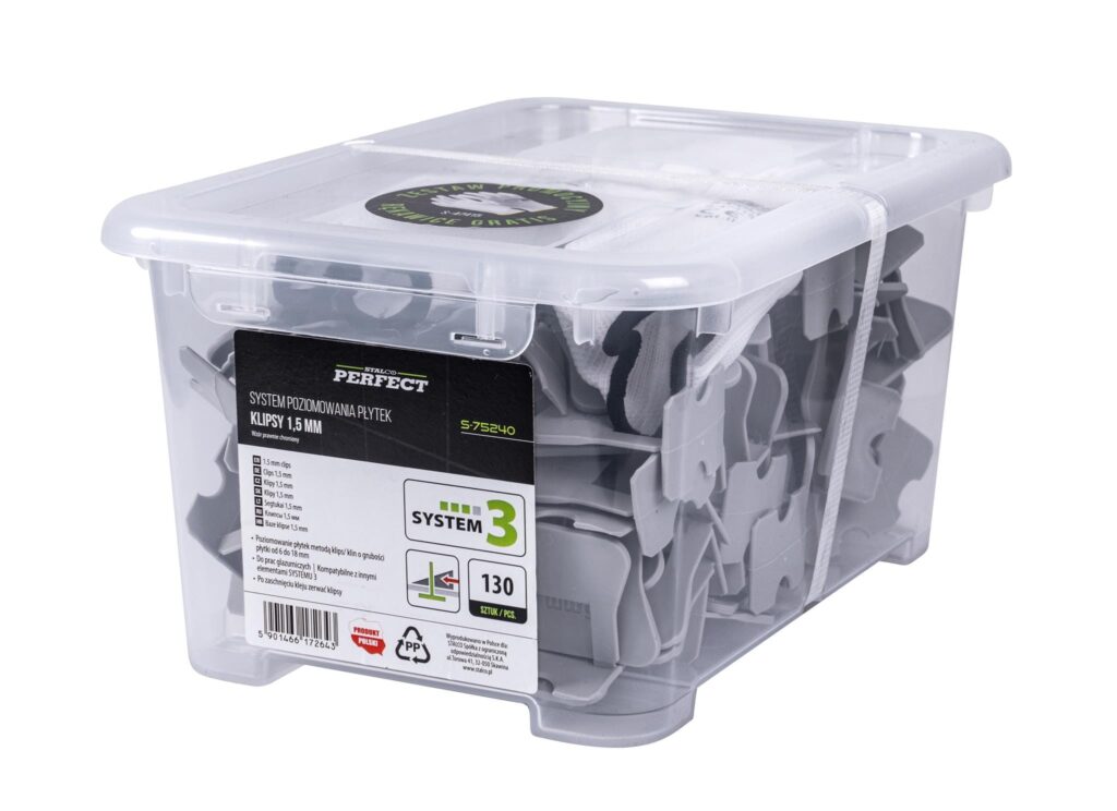 Klipsy 1,5mm do systemu Numer 3 130szt Stalco S-75240