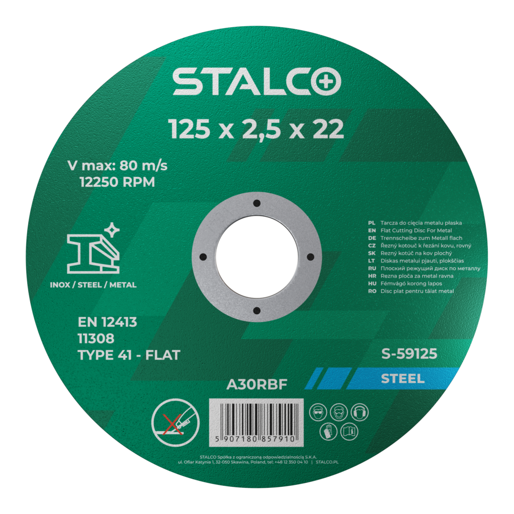 Tarcza do cięcia metalu płaska 230x2,0x22mm Stalco S-59023