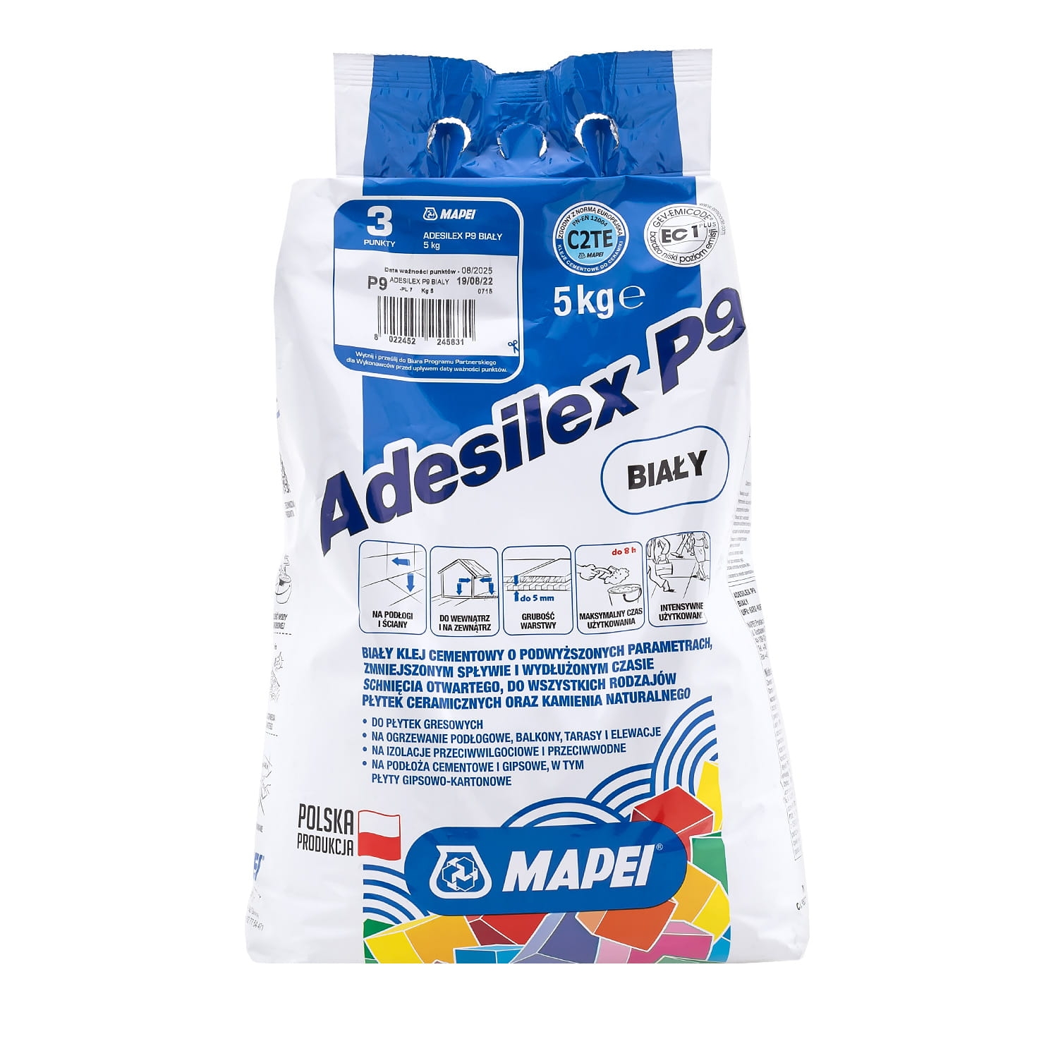 Klej do płytek i kamienia Mapei Adesilex P9 5kg biały