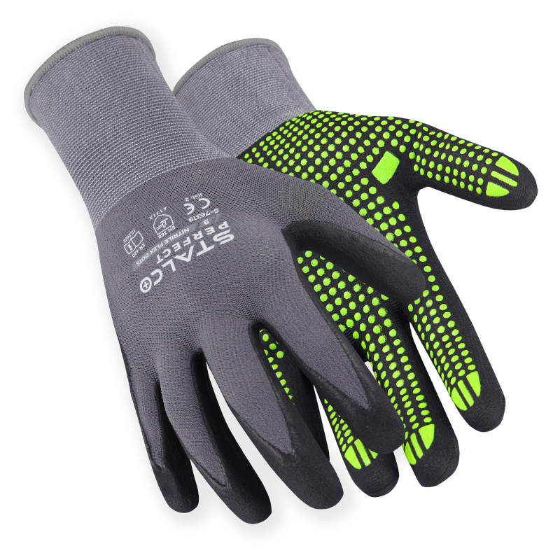 Rękawice nylonowe 8 RĘKAWICE NYLONOWE "NITRILE FLEX DOTS Stalco S-76317