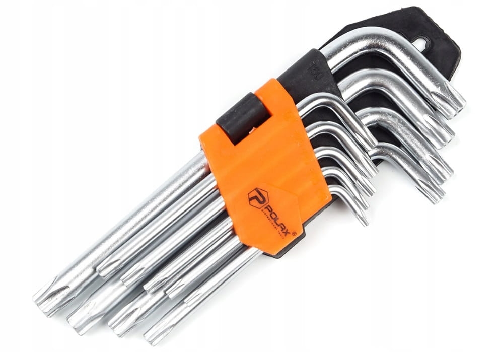 Zestaw kluczy imbusowych TORX 9szt T10-T50 krótkie POLAX 25-007