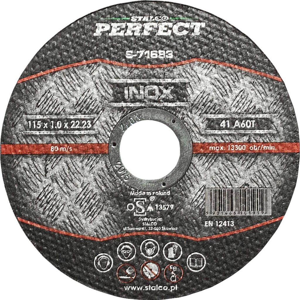 Tarcza do cięcia stali nierdzewnej 115X1,0 Stalco S-71683