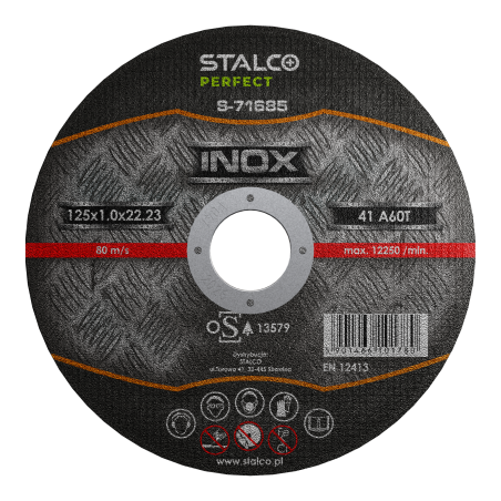 Tarcza Do Cięcia Stali Nierdzewnej 125x1,0 STALCO S-71685