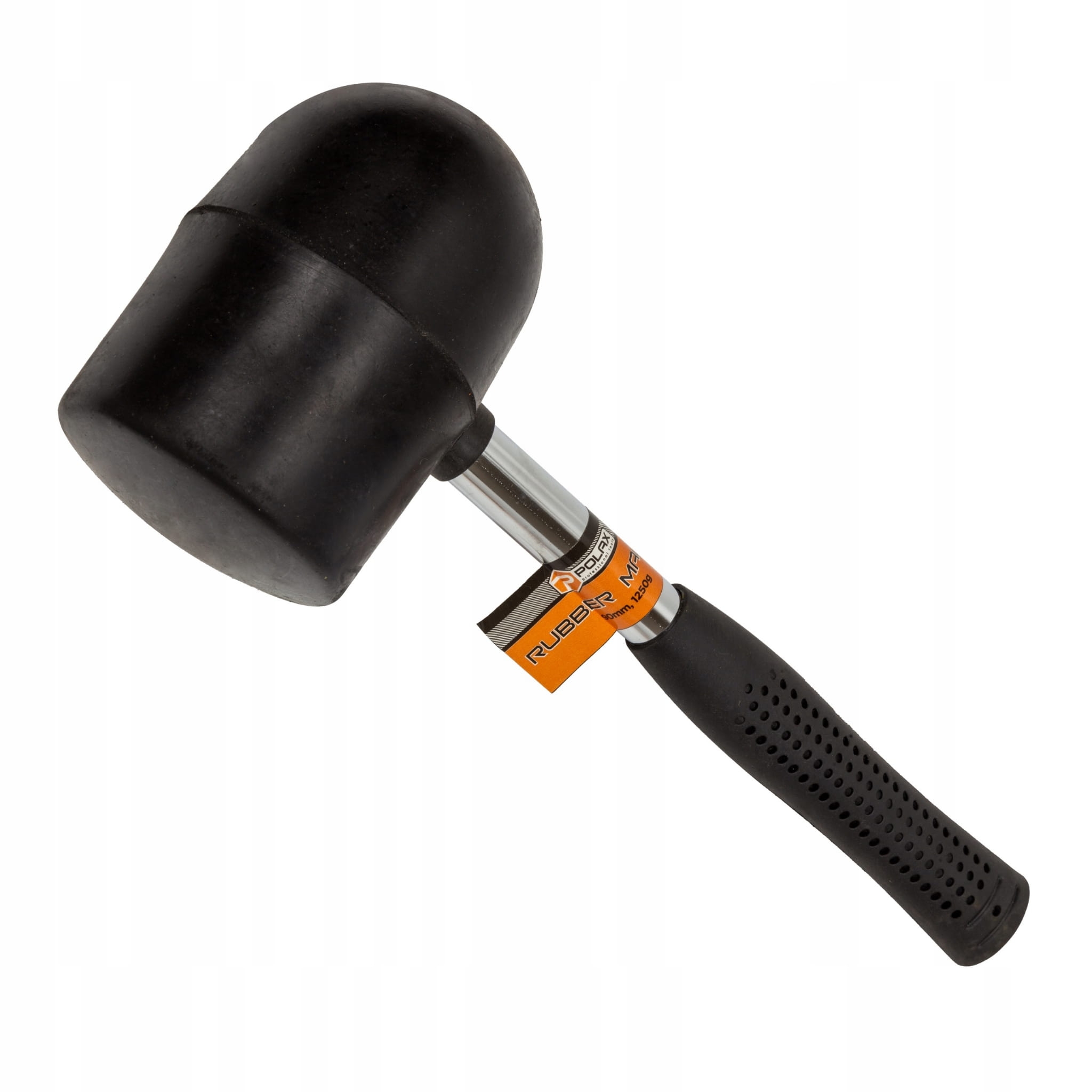 Młotek gumowy 1250g z metalowym uchwytem czarny POLAX 39-002