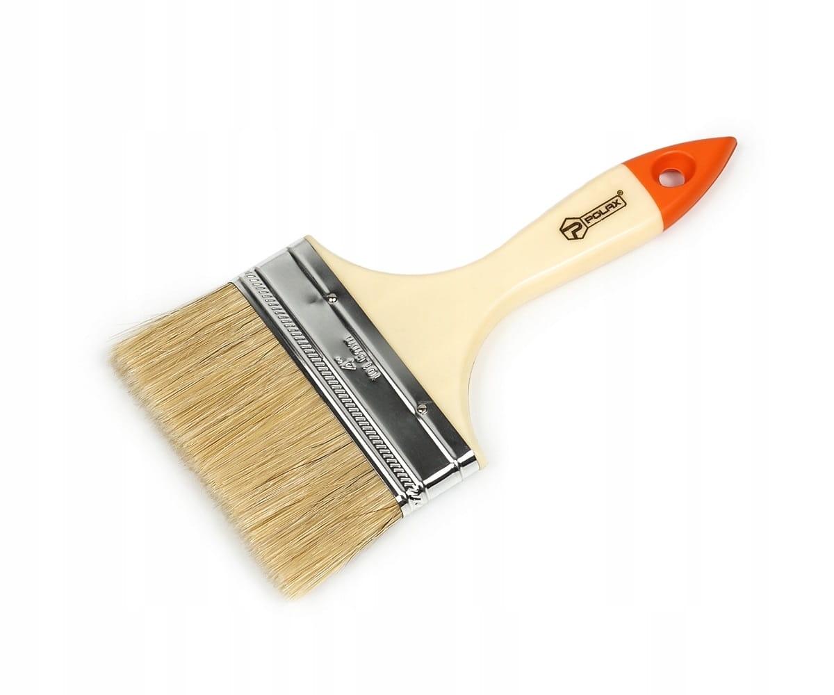 Płaski pędzel 4" 10cm STANDART z plastikową rączką POLAX 04-007