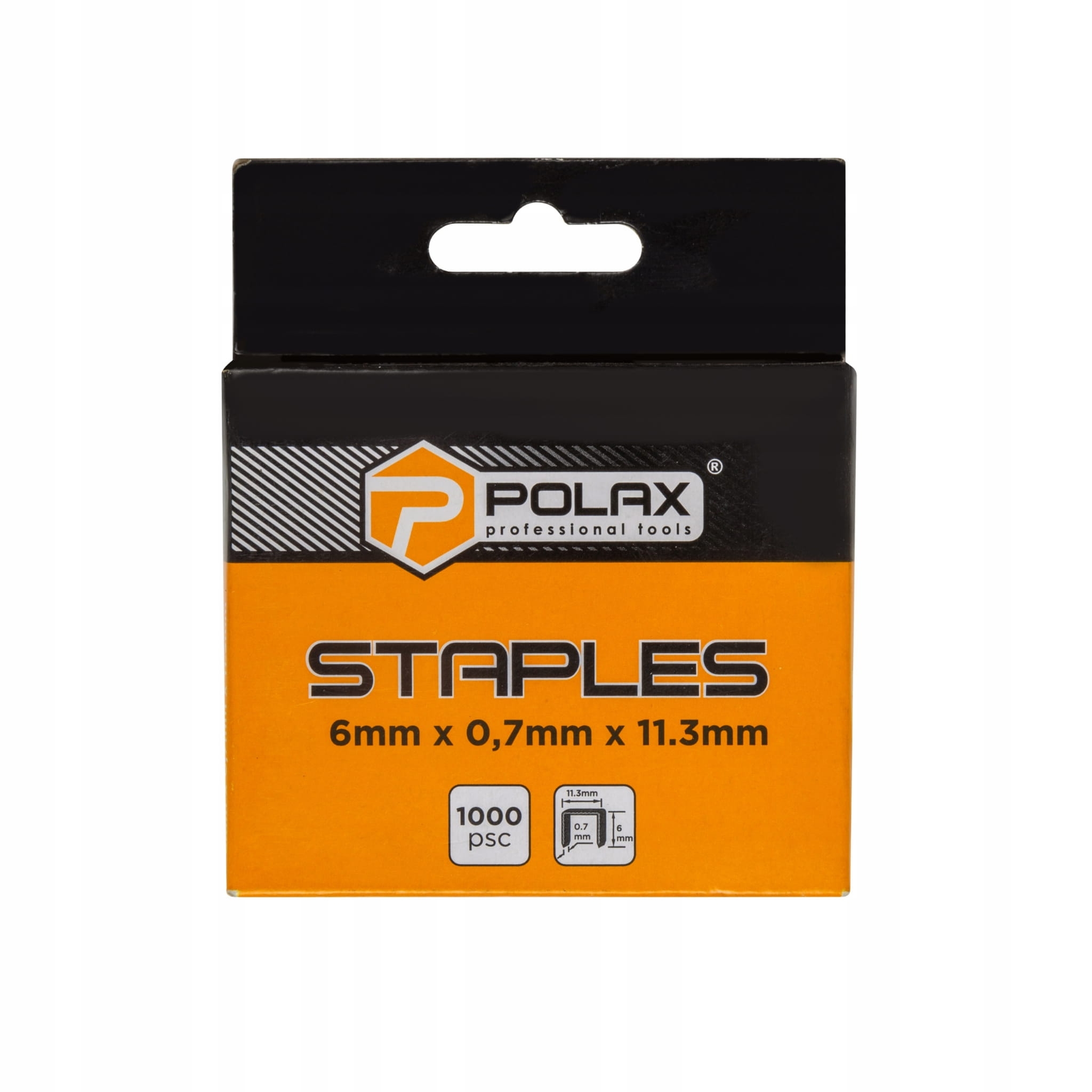 Zszywki A/53 opk 1000 szt 6x 0,7mm x 11,3mm POLAX 24-007