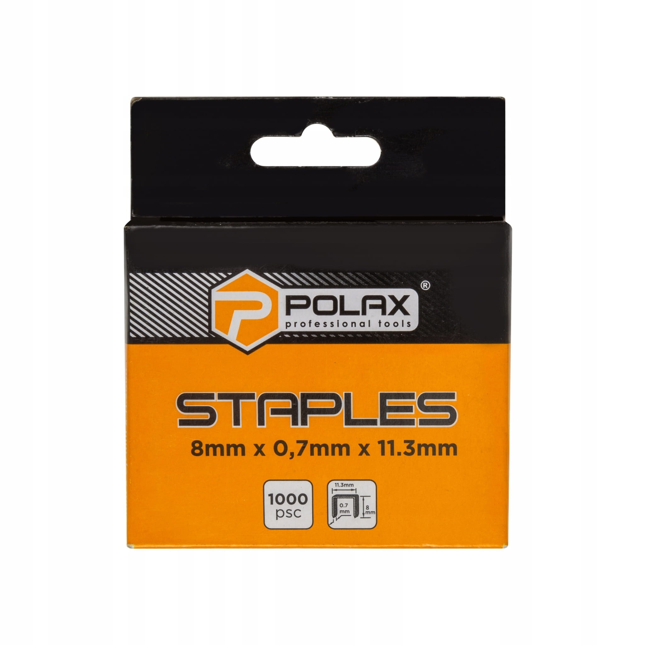 Zszywki A/53 opk1000 szt 8 x 0,7mm x 11,3mm POLAX 24-008