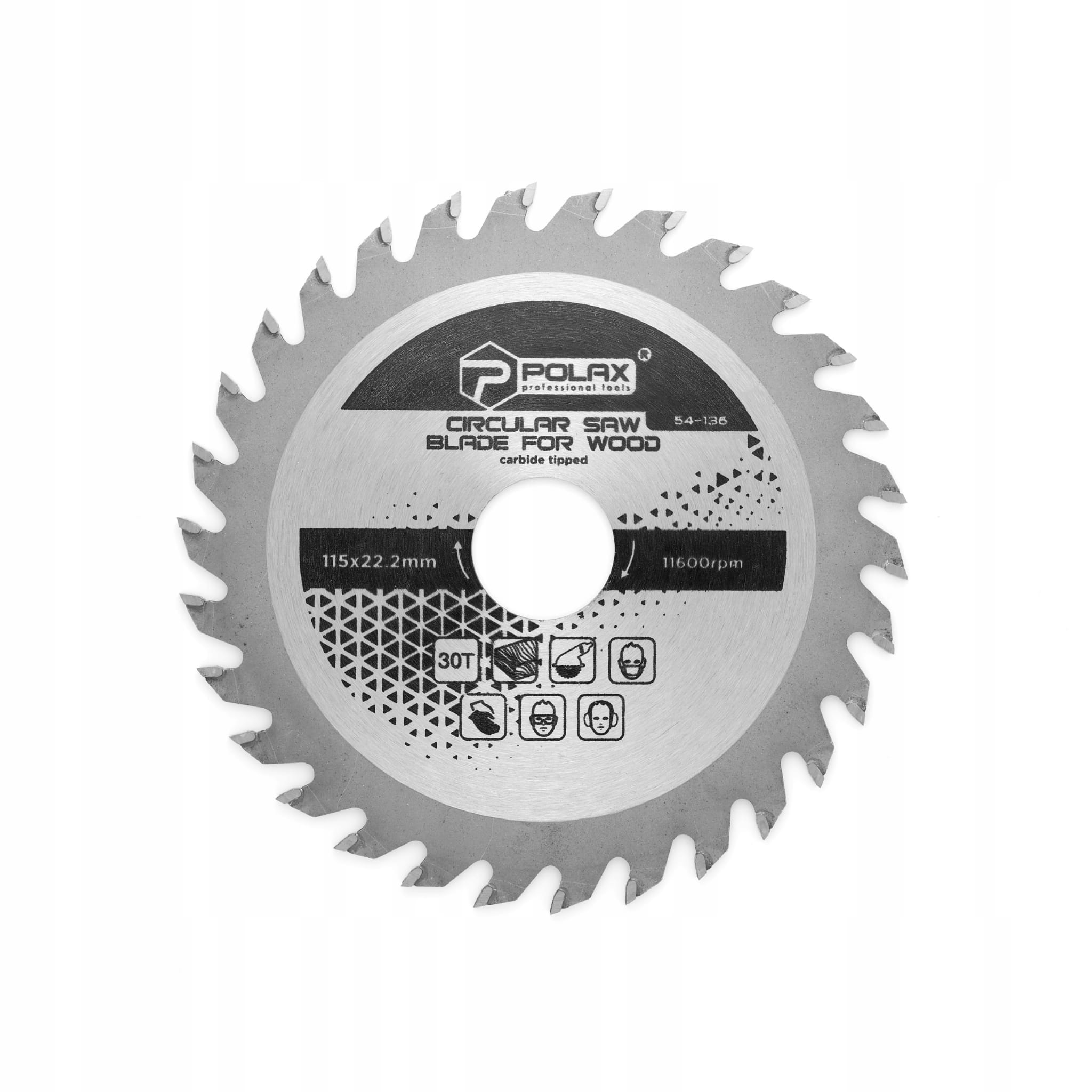 Piła tarczowa do drewna 115x22,2/20 30T POLAX 54-136
