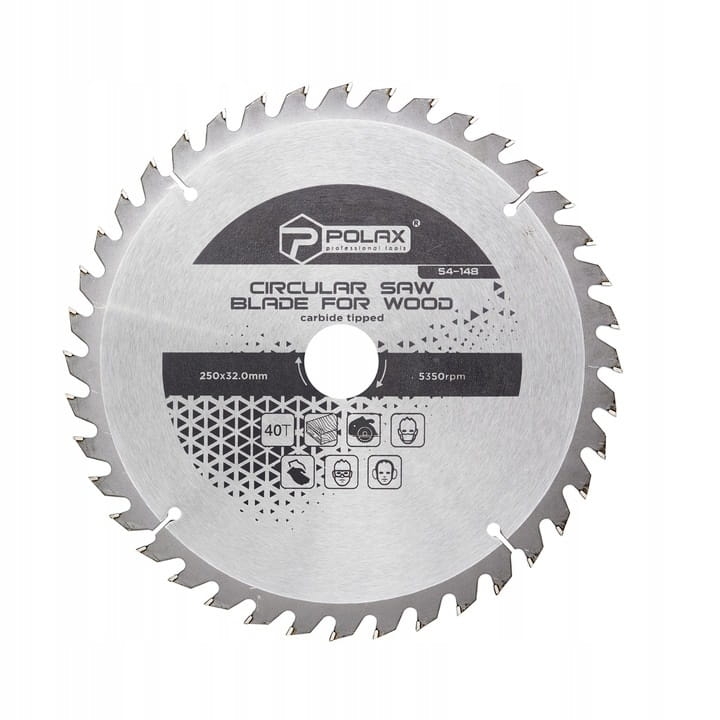 Piła tarczowa do drewna 250x32,0/30,0 40T POLAX 54-148
