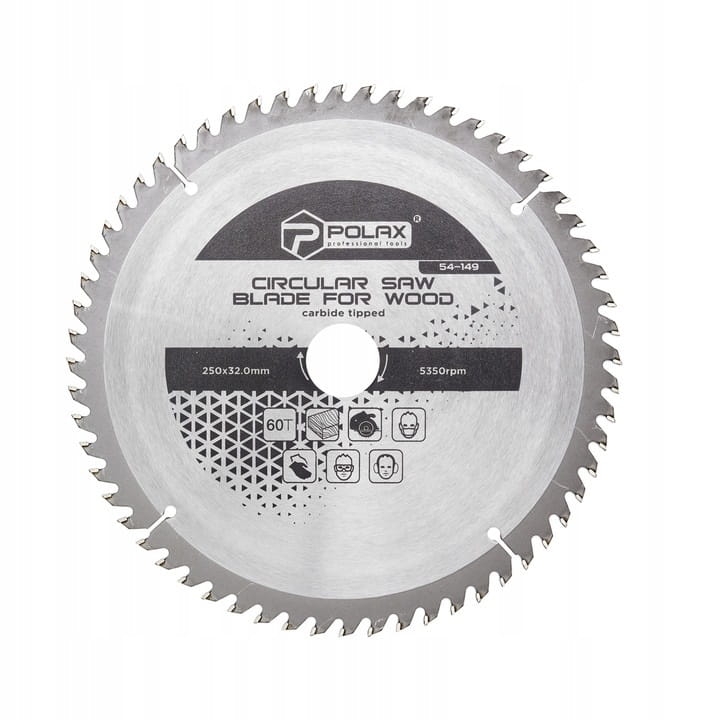 Piła tarczowa do drewna 250x32,0/30,0 60T POLAX 54-149