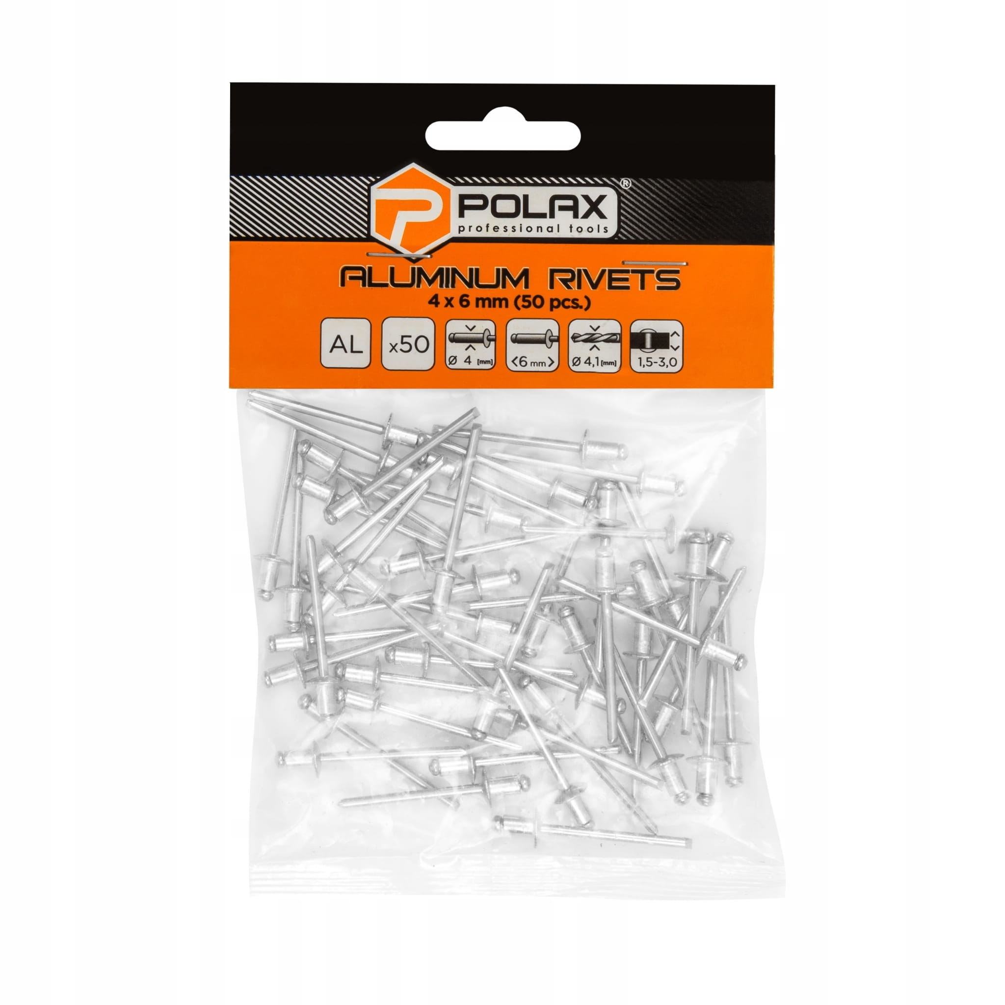 Nity aluminiowe 4x6mm opk 50 szt POLAX 37-007