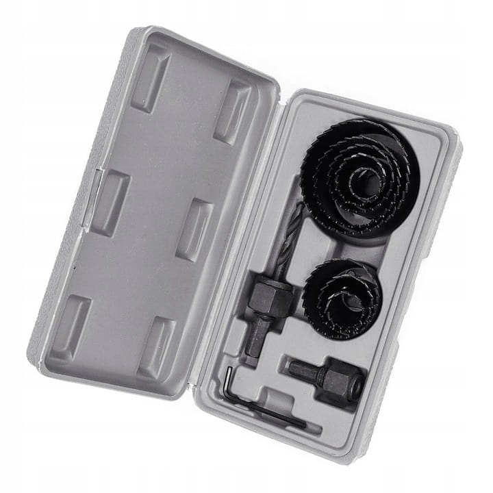 Zestaw otwornic do drewna 19-64mm adapter z wiertłem 11szt POLAX 41-002