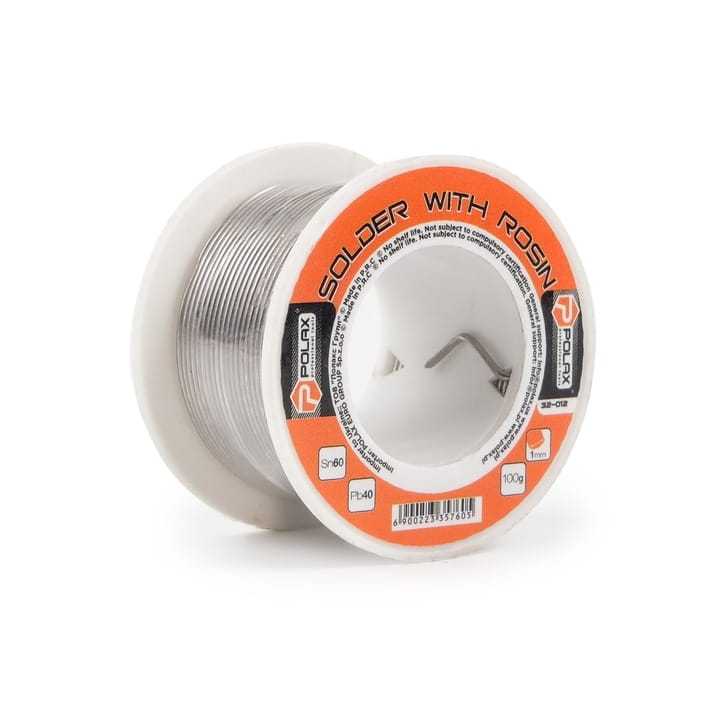 Cyna do lutowania spoiwo lutownicze 1mm 100g z kalafonią POLAX 32-012