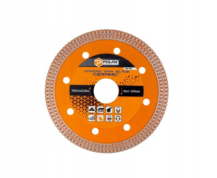 Tarcza diamentowa do cięcia płytek Ceramic 115x10x1,4x22,23mm POLAX 54-113