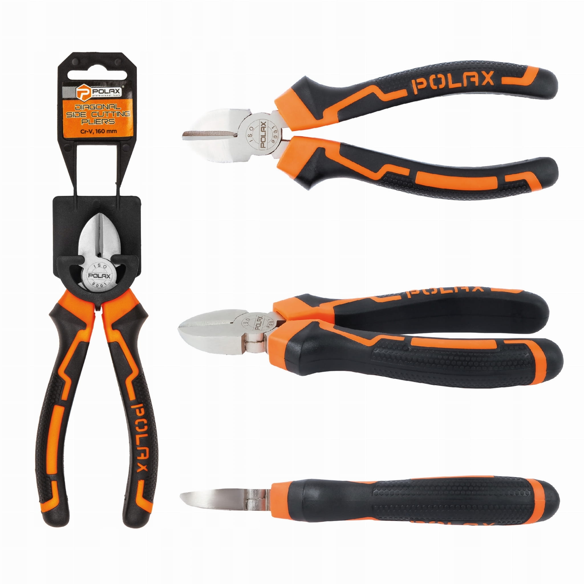 Szczypce tnące boczne uchwyt dwukomponentowy Cr-V 160mm POLAX 35-004