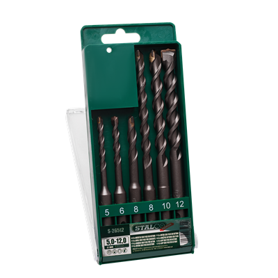 Wiertła do betonu SDS  5,0-12,0mm 6 elementów Stalco S-26512