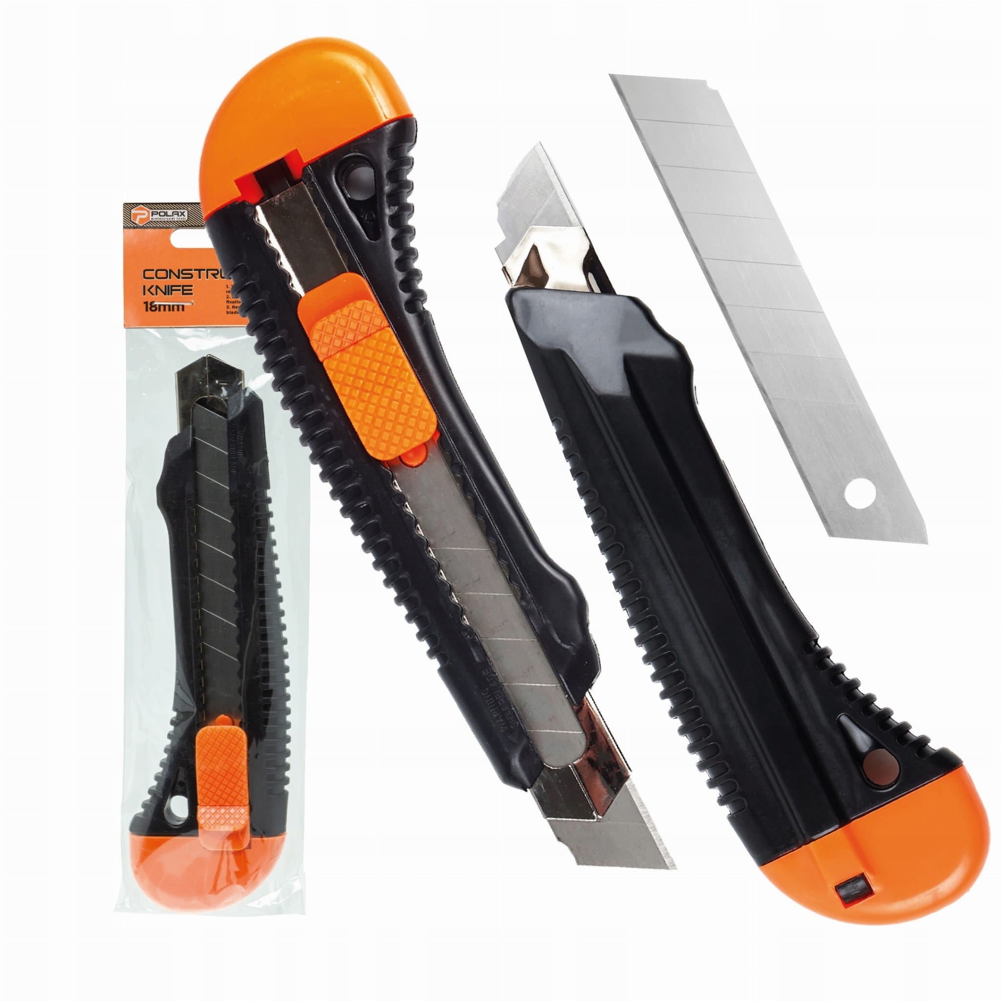 Nóż budowlany plastikowy wzmocniony 18 mm POLAX 23-002