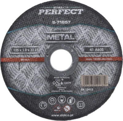 Tarcza do metalu płaska 125x1,6 Stalco S-71659