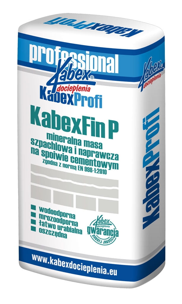 Mineralna szpachlówka elewacyjna Kabex Fin P 25kg szara