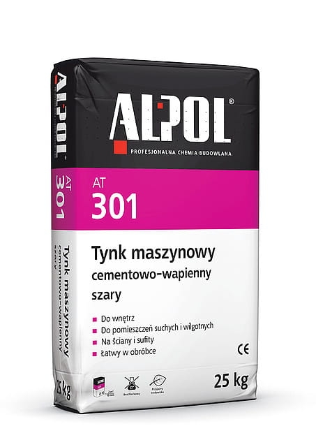 Tynk maszynowy cementowo-wapienny Alpol AT301 25Kg