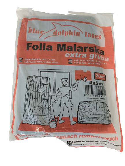 Folia malarska wiśniowa Blue Dolphin 4x5m extra gruba