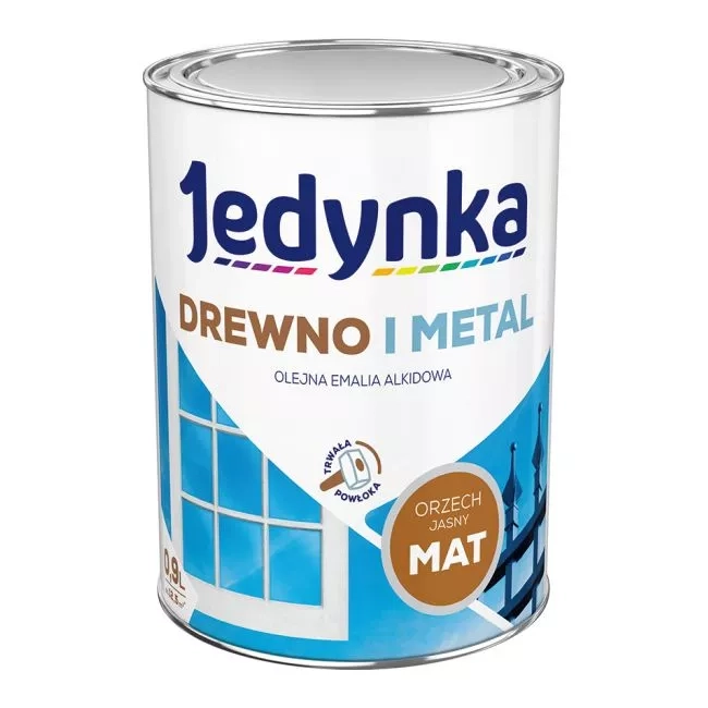 Emalia do drewna i metalu Jedynka Emaftal Orzech Jasny 0.9L