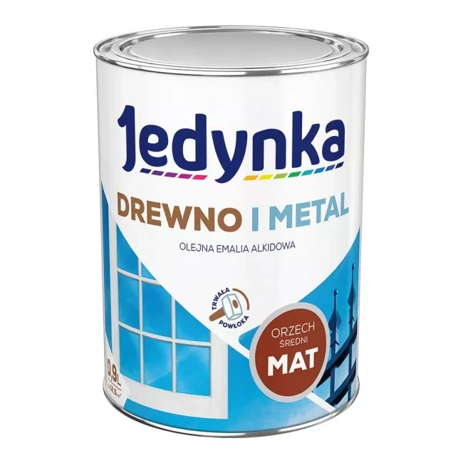 Emalia do drewna i metalu Jedynka Emaftal Orzech Średni 0.9L