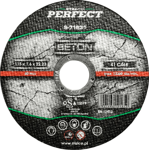 TARCZA DO CIĘCIA BETONU - PŁASKA 125X1,6 Stalco S-71635