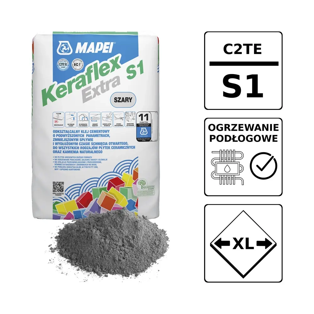 Klej Mapei Keraflex EXTRA S1 Szary 25 kg
