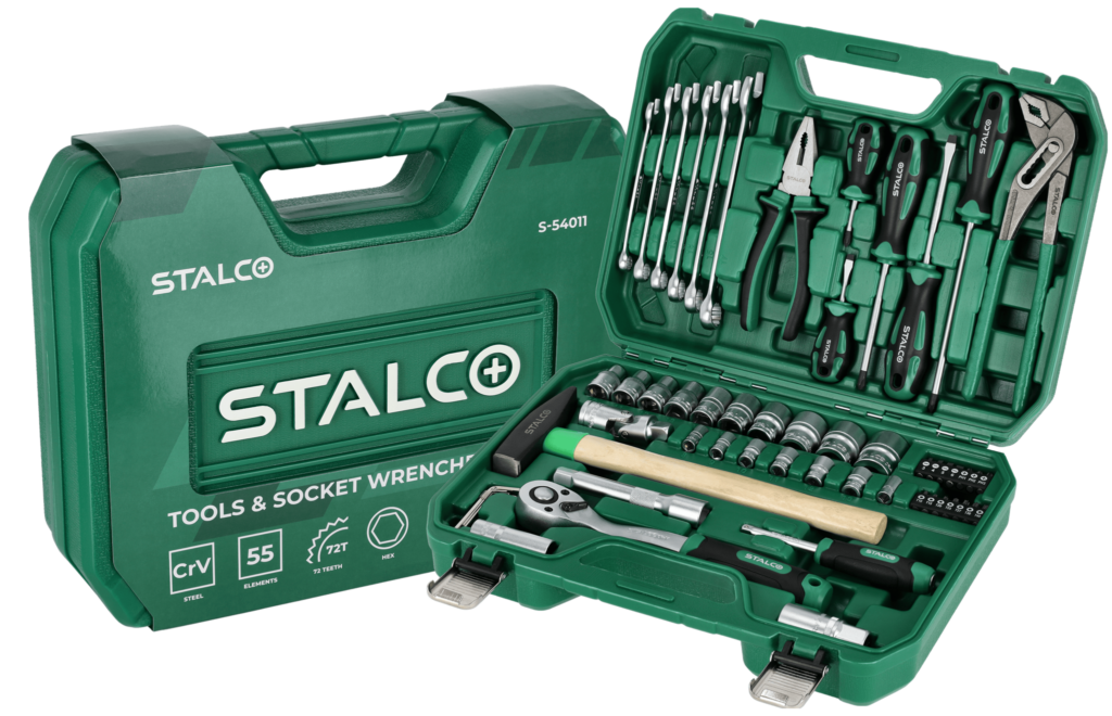 Zestaw multinarzędziowy 55 el 1/2" i 1/4" BMC Stalco S-54011