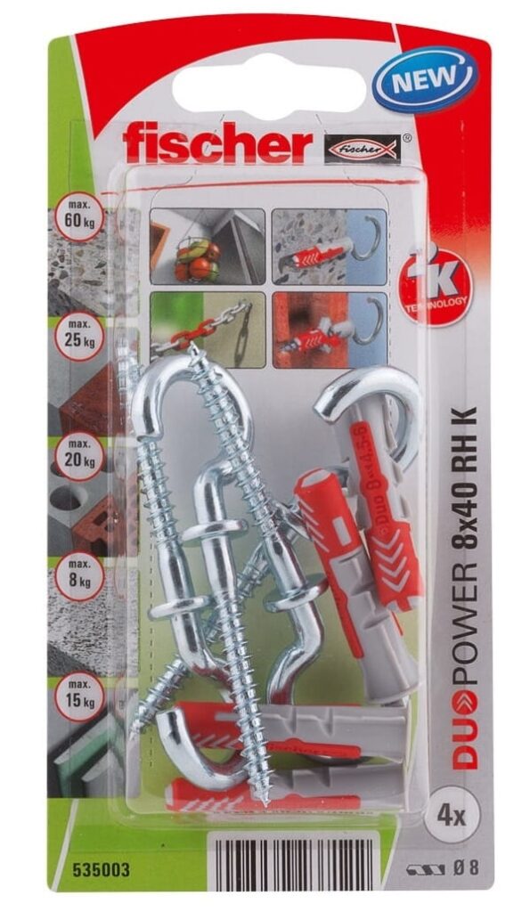 Kołek z hakiem Fischer Duopower 8x40 RH K NV 535003