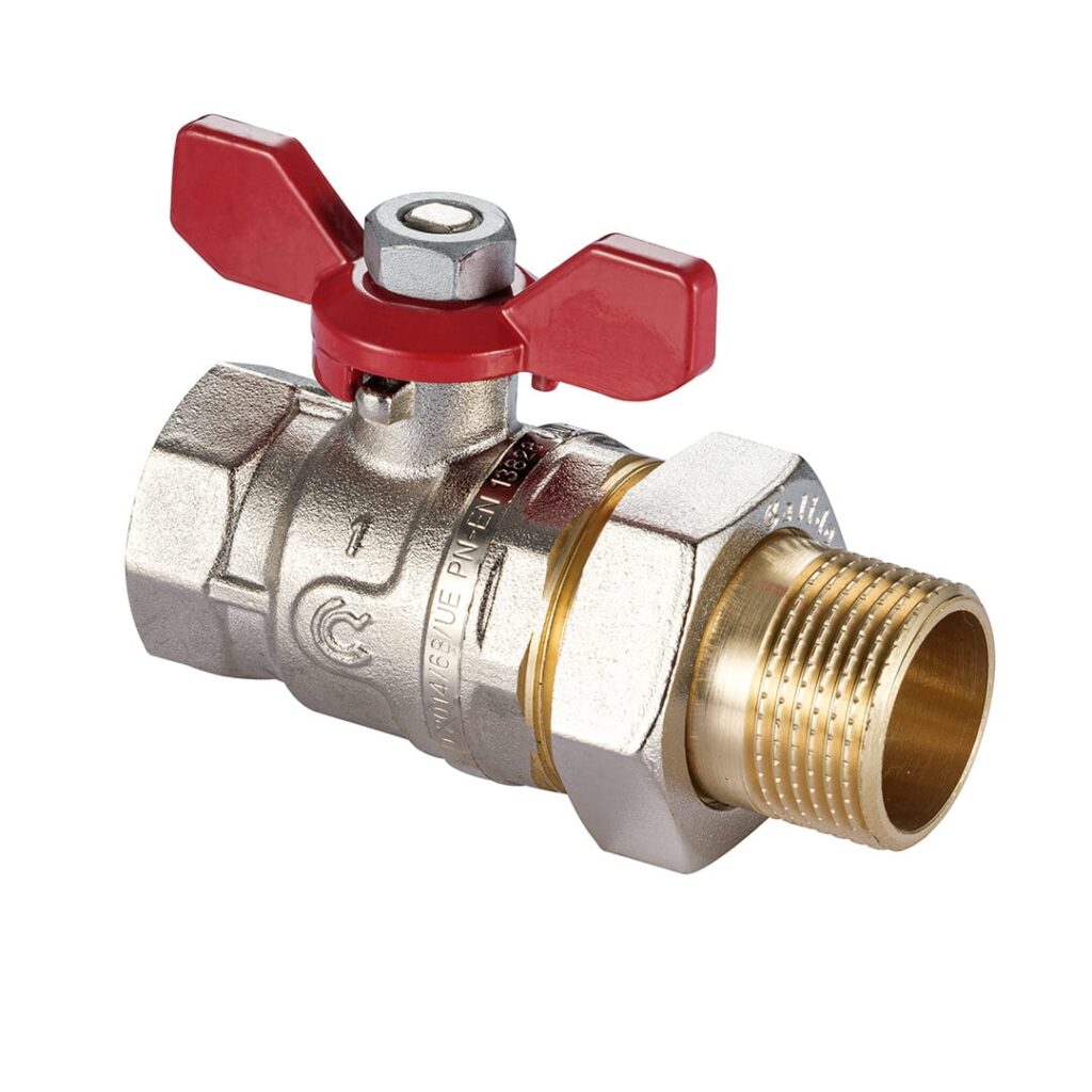 Zawór Kulowy W/Z 1/2" z półśrubunkiem i motylkie Calido-S30