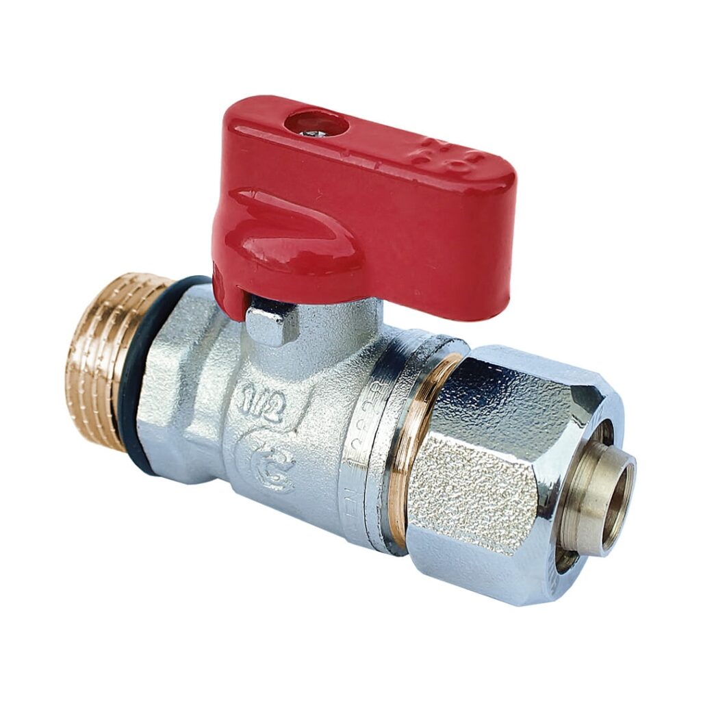 Zawór kulowy mini pex 1/2"x16x2 czerwony Calido