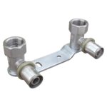 Kształtka zaprasowana listwa bateryjna 150mm  z kolanami przyścienna 16x1/2 Duro System