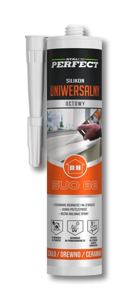 Silikon uniwersalny octowy bezbarwny 280 ml Stalco S-64788