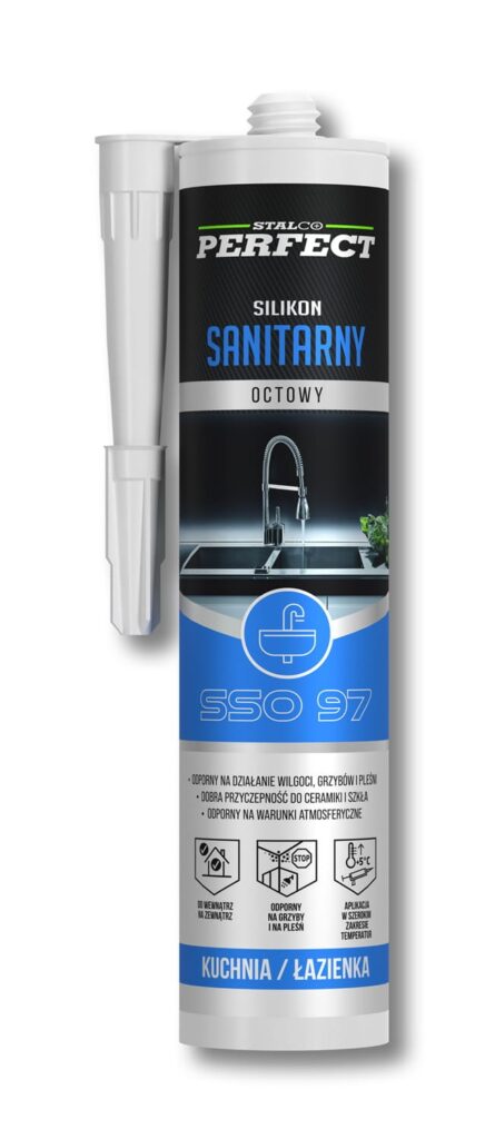 Silikon sanitarny octowy biały 280 ml Stalco S-64797
