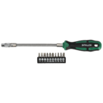 Wkrętak elastyczny 11 el. z końcówkami 1/4''x25mm Stalco S-12401